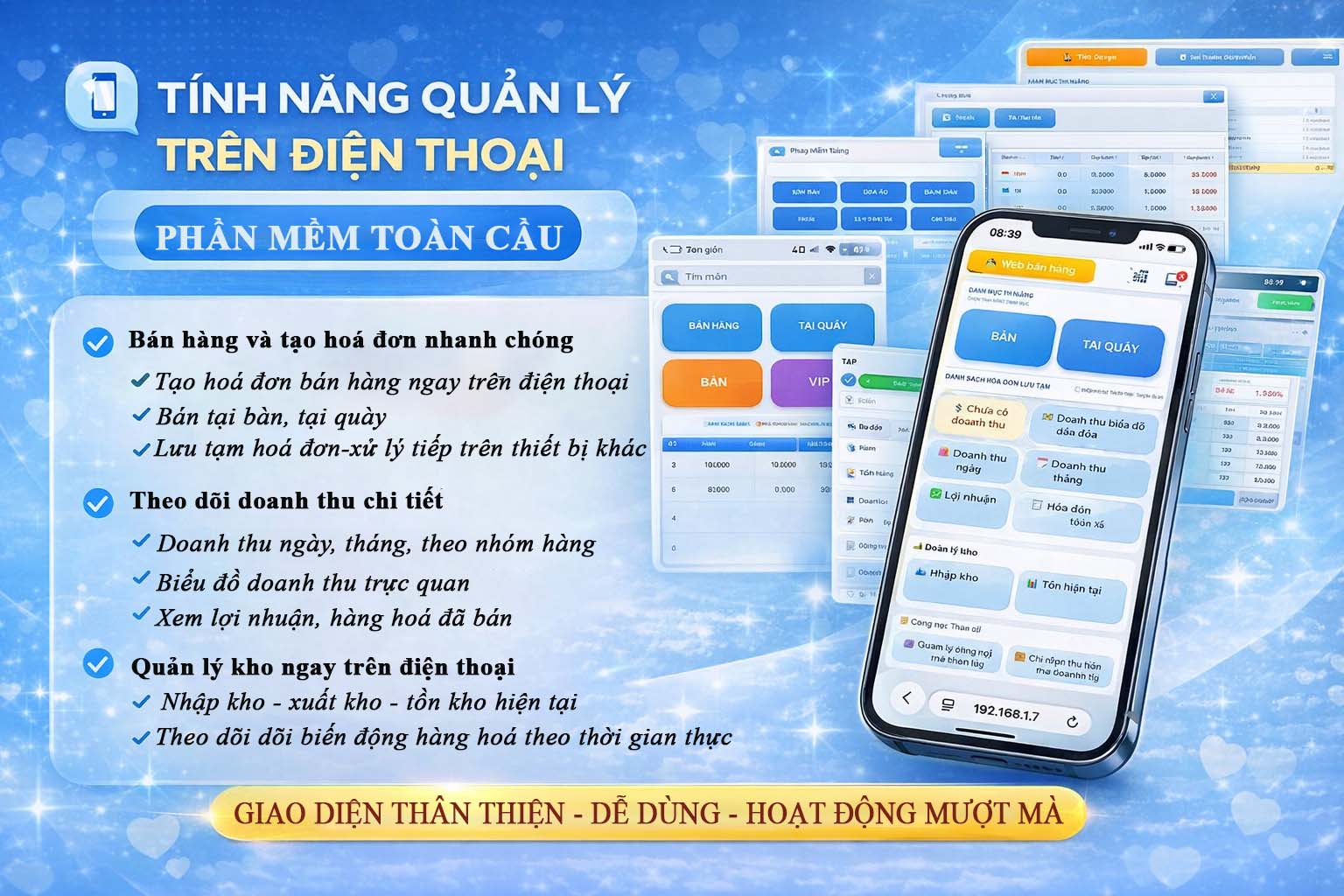 phần mềm quản lý nhà hàng trên điện thoại