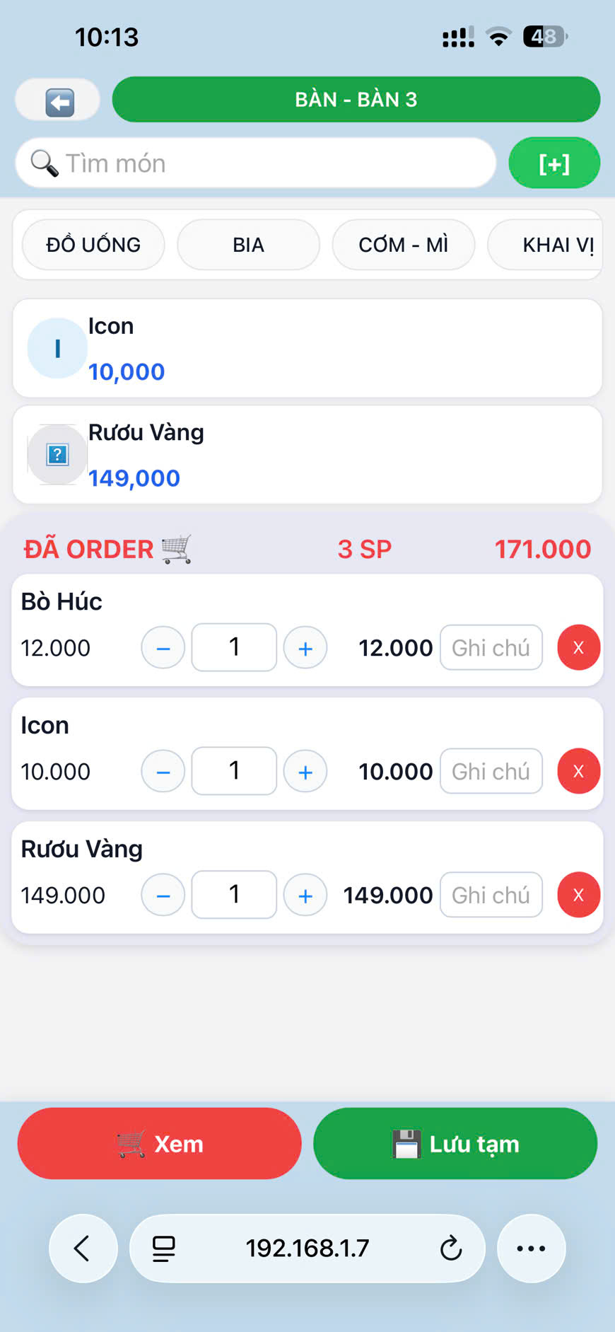 giao diện phần mềm quản lý nhà hàng