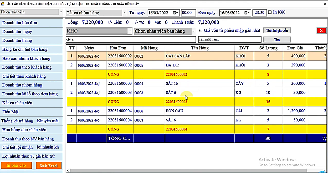 Phần mềm quản lý vật liệu xây dựng